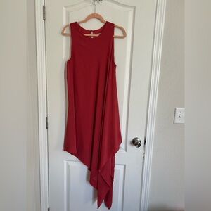 Daniel Cremieux Sleeveless Asymmetrical Burnt Orange Dress